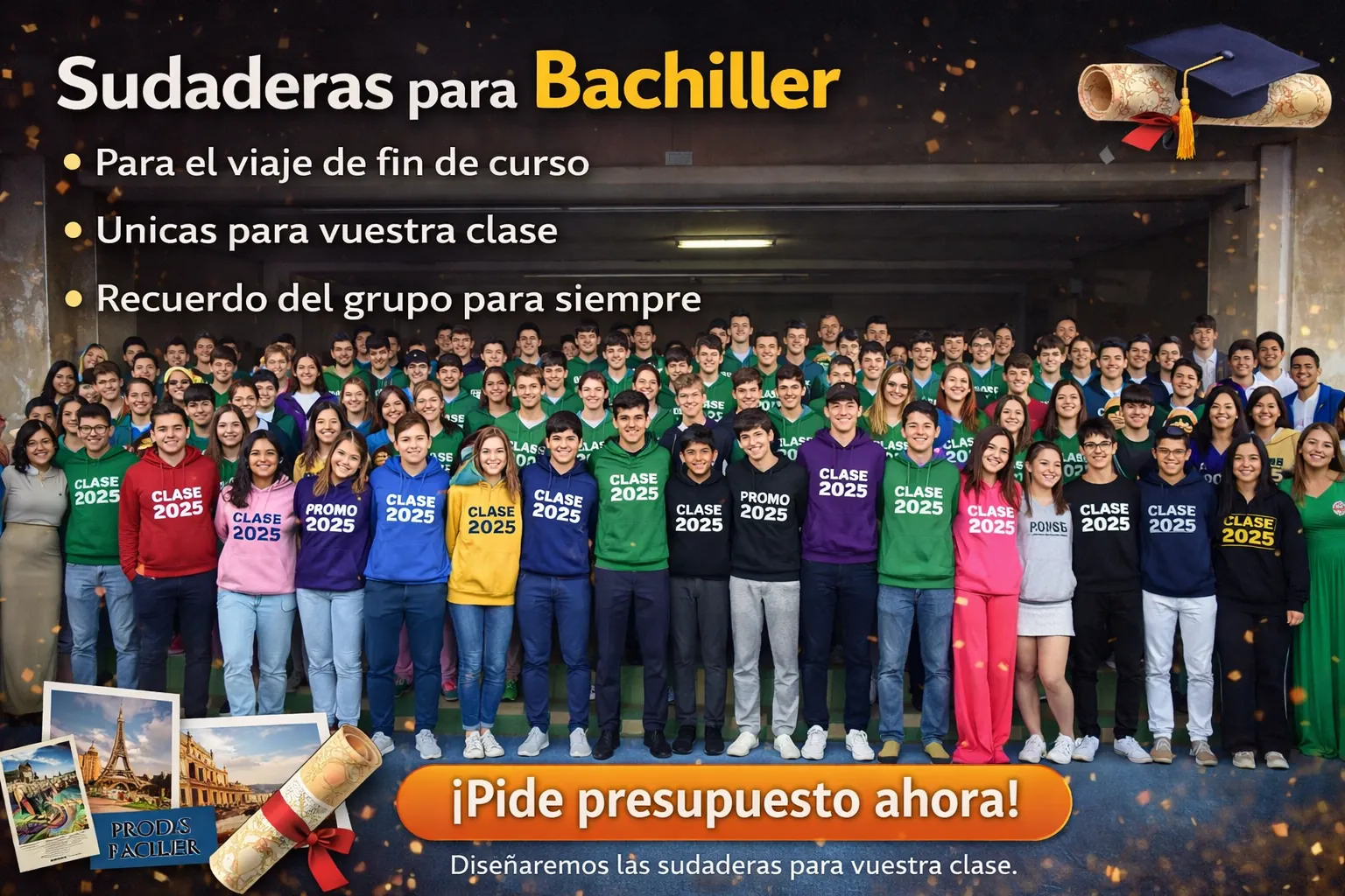 Sudaderas de Bachillerato para cerrar una etapa sin llevar una plantilla de siempre