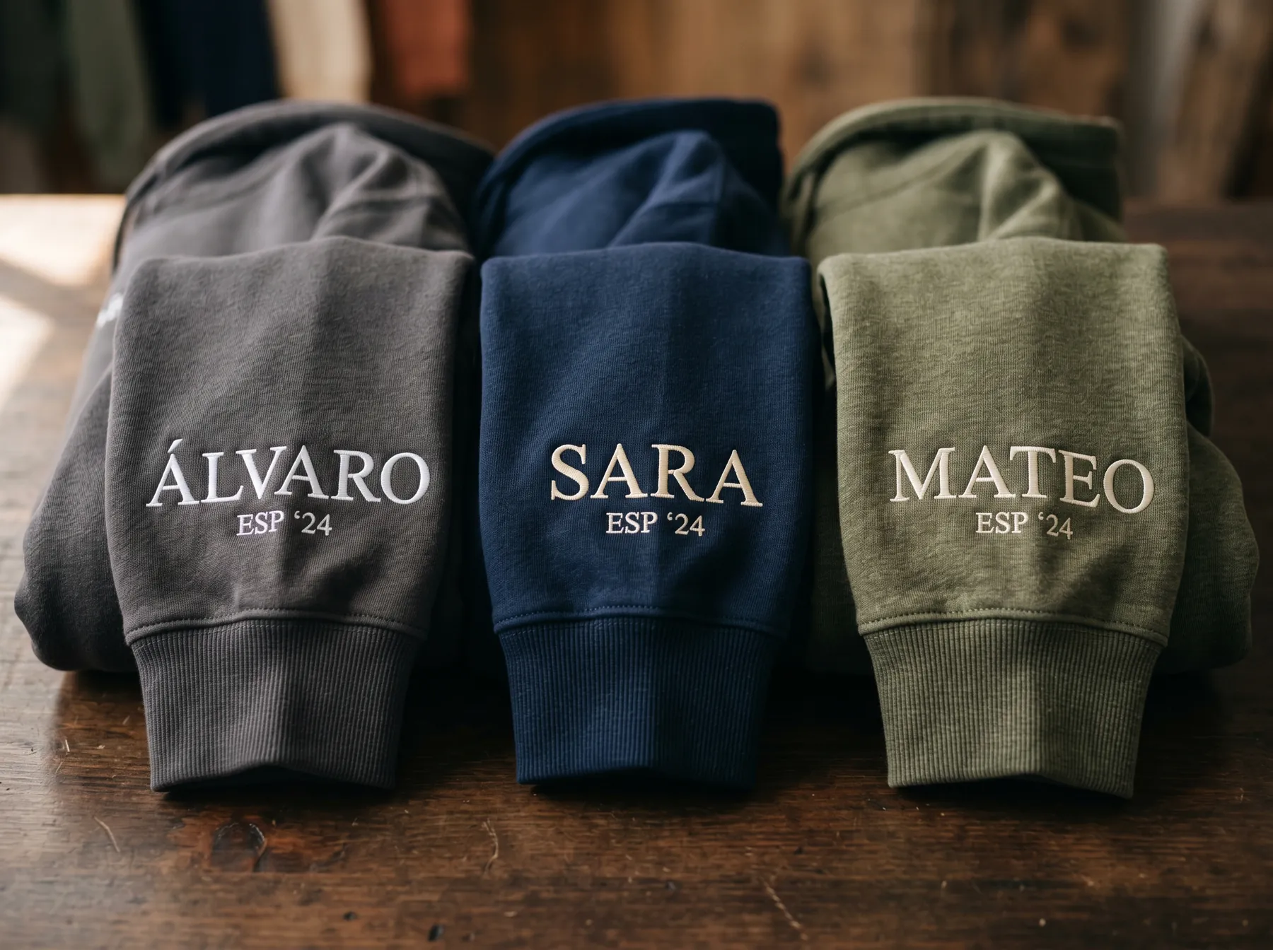 Sudaderas personalizadas con nombres bordados