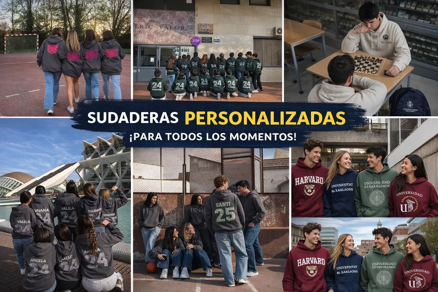 Sudaderas personalizadas: una base común y todos los detalles que hacen vuestro grupo único
